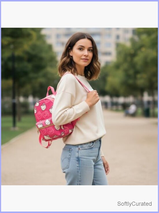 Mini PU Leather Daypack Backpack with Hello Kitty Design main image 4